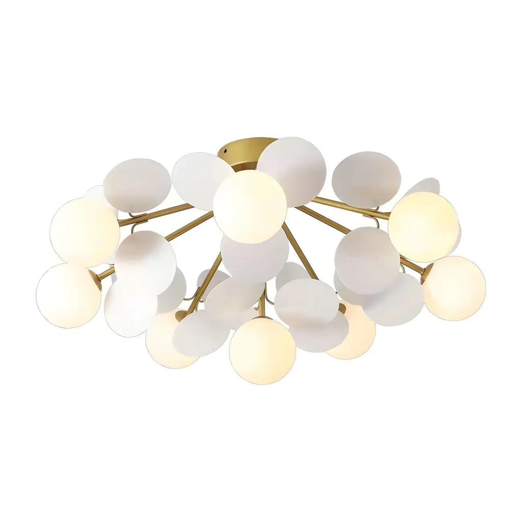 Plafonnier semi-encastré moderne en forme de boule de verre pour chambre à coucher