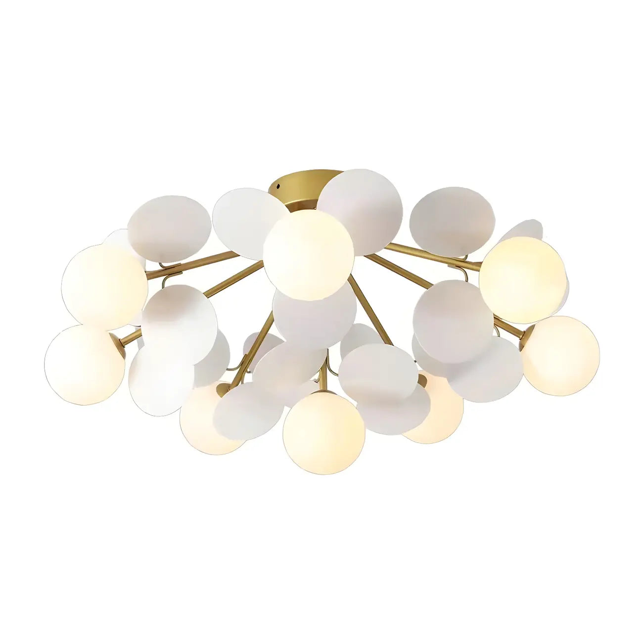 Plafonnier semi-encastré moderne en forme de boule de verre pour chambre à coucher