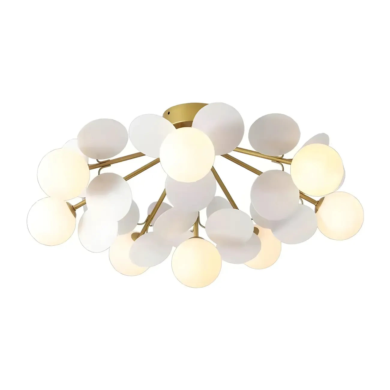 Plafonnier semi-encastré moderne en forme de boule de verre pour chambre à coucher