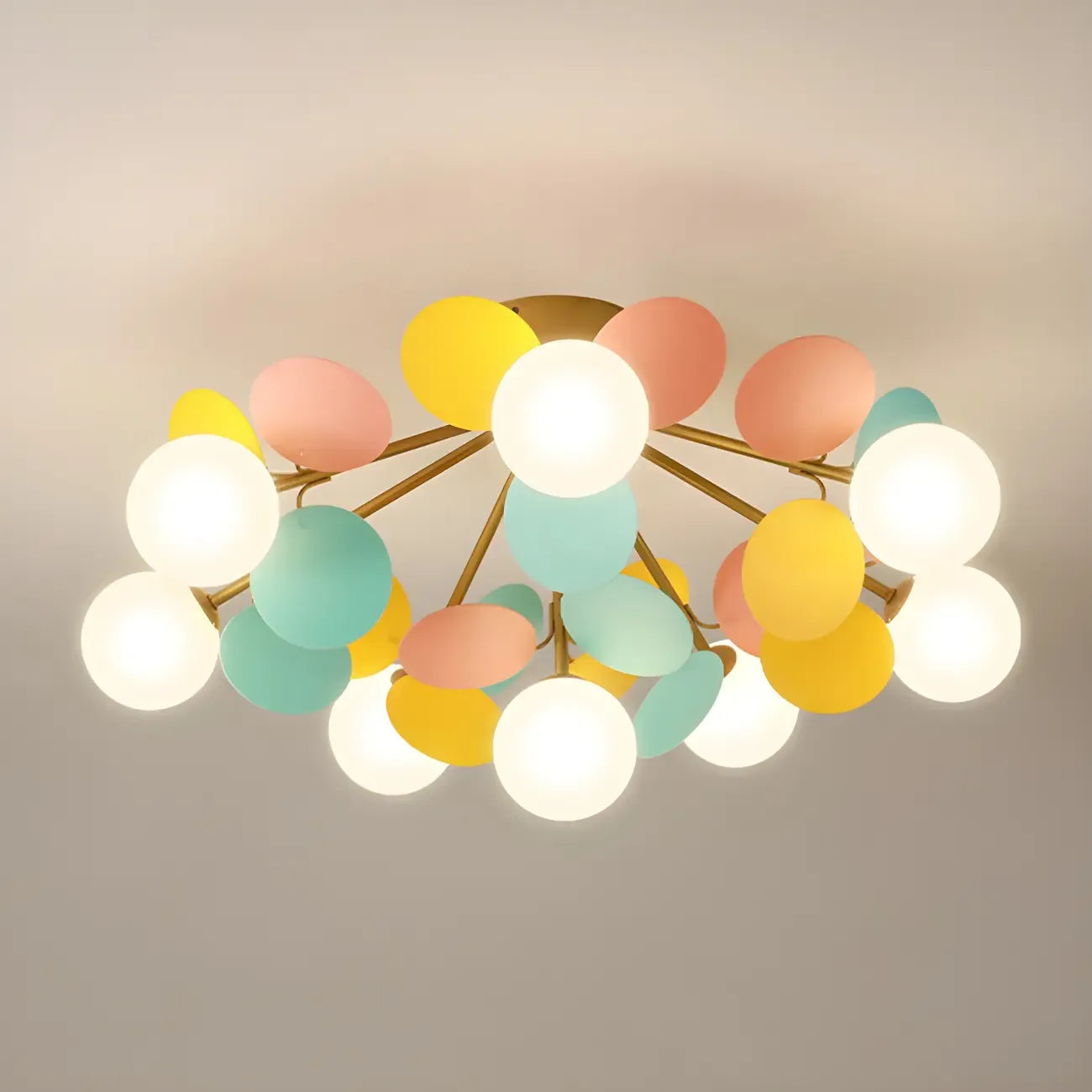Plafonnier semi-encastré moderne en forme de boule de verre pour chambre à coucher