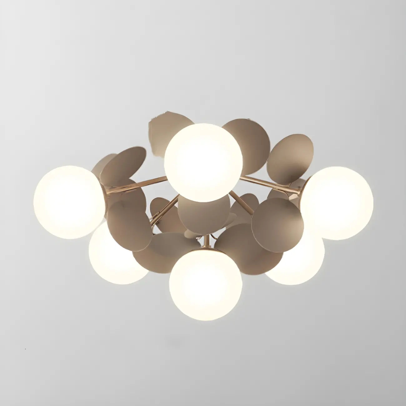 Plafonnier semi-encastré moderne en forme de boule de verre pour chambre à coucher
