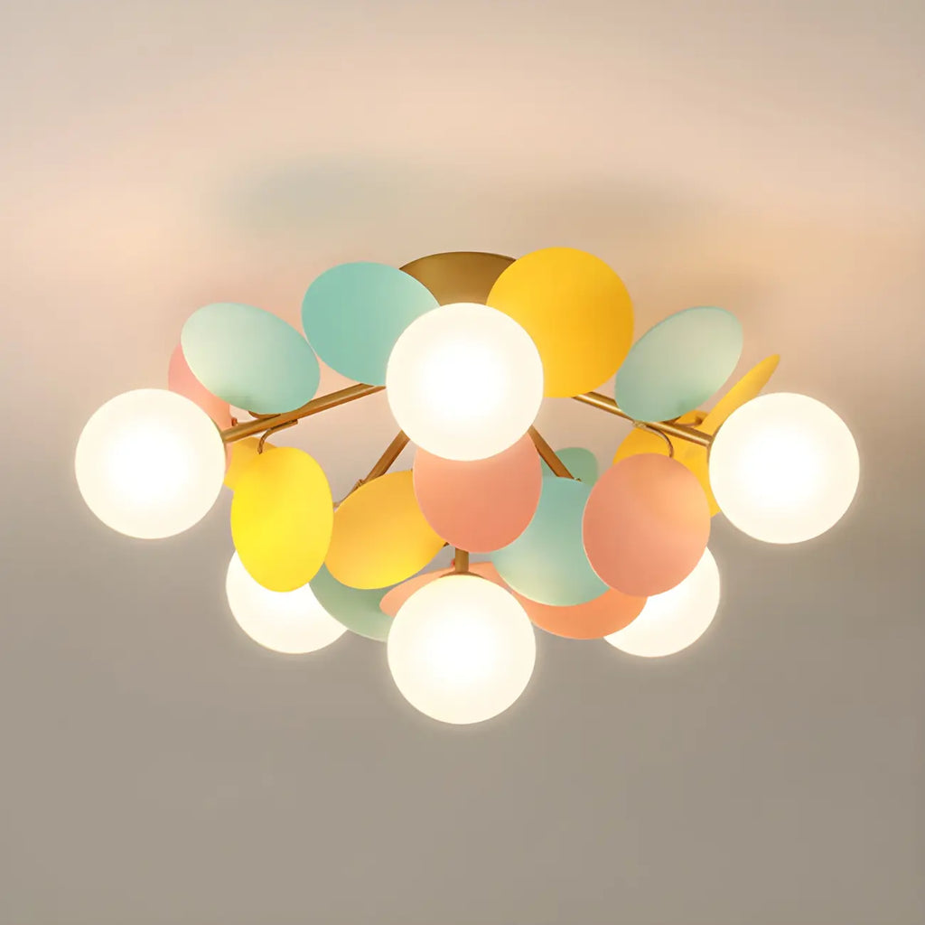 Plafonnier semi-encastré moderne en forme de boule de verre pour chambre à coucher
