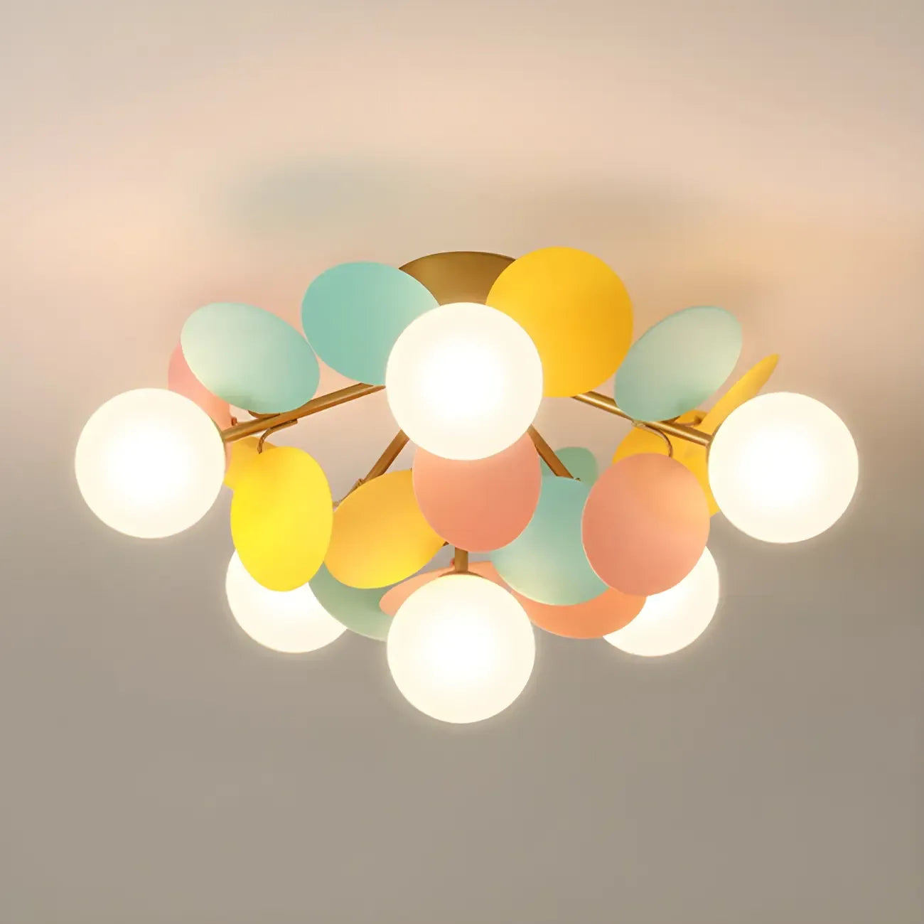 Plafonnier semi-encastré moderne en forme de boule de verre pour chambre à coucher