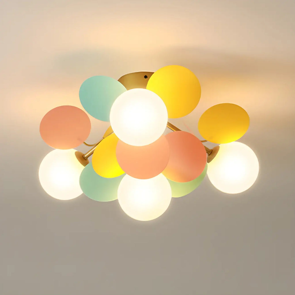 Plafonnier semi-encastré moderne en forme de boule de verre pour chambre à coucher