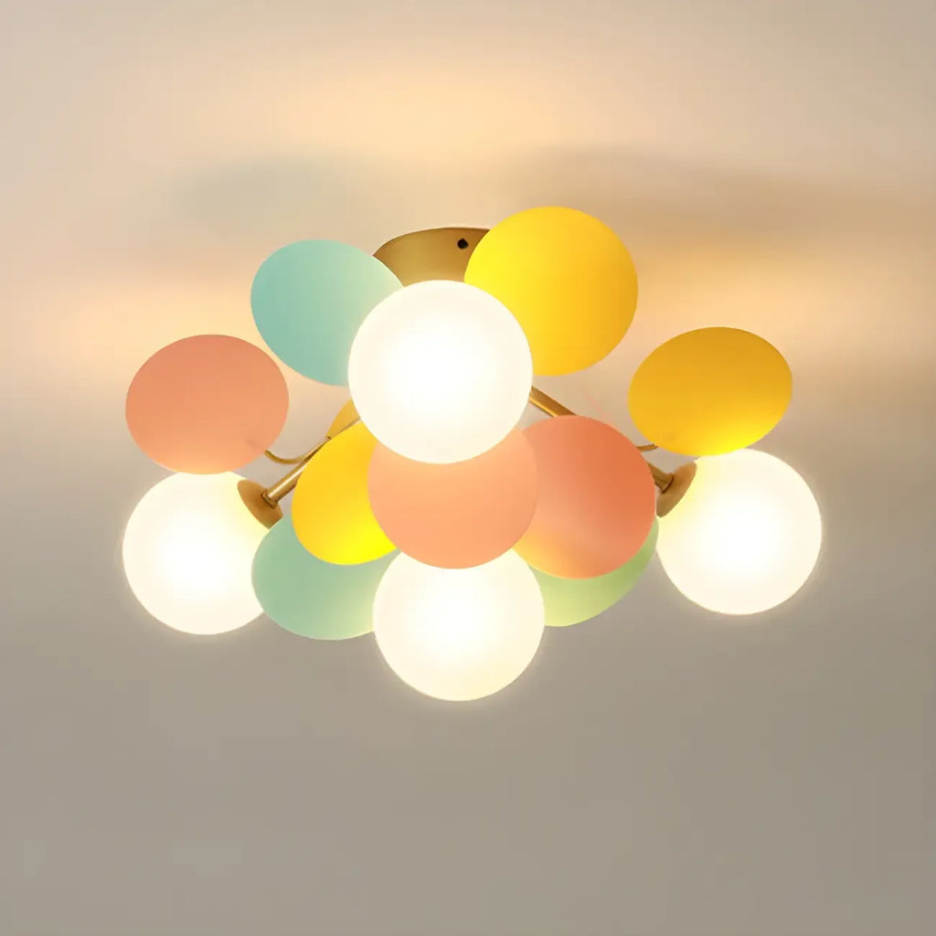 Plafonnier semi-encastré moderne en forme de boule de verre pour chambre à coucher