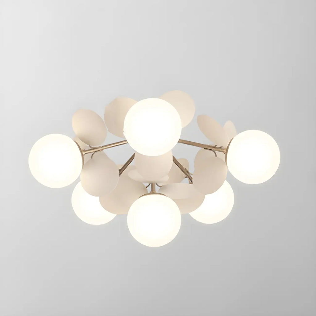 Plafonnier semi-encastré moderne en forme de boule de verre pour chambre à coucher