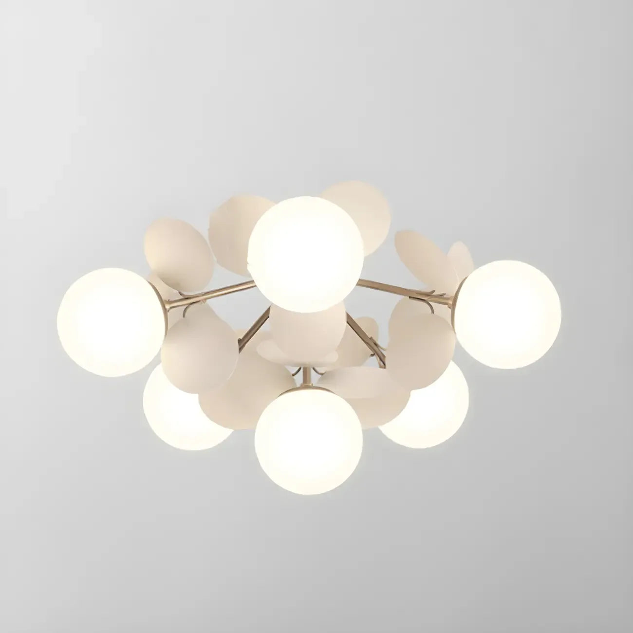 Plafonnier semi-encastré moderne en forme de boule de verre pour chambre à coucher
