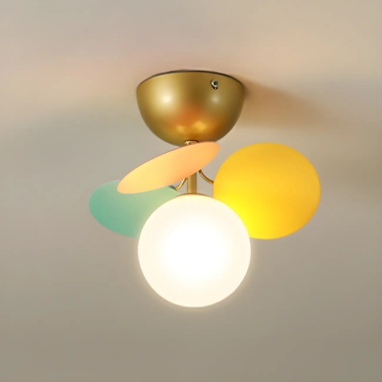 Plafonnier semi-encastré moderne en forme de boule de verre pour chambre à coucher