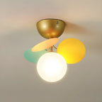 Plafonnier semi-encastré moderne en forme de boule de verre pour chambre à coucher