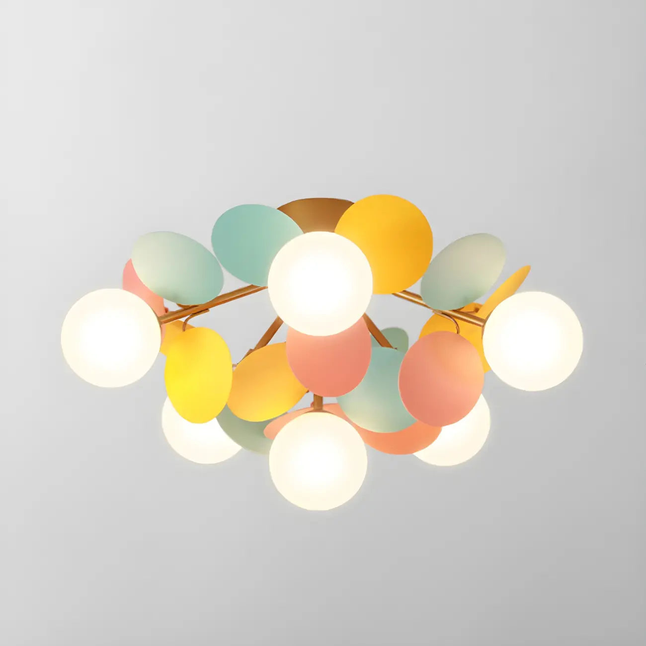 Plafonnier semi-encastré moderne en forme de boule de verre pour chambre à coucher