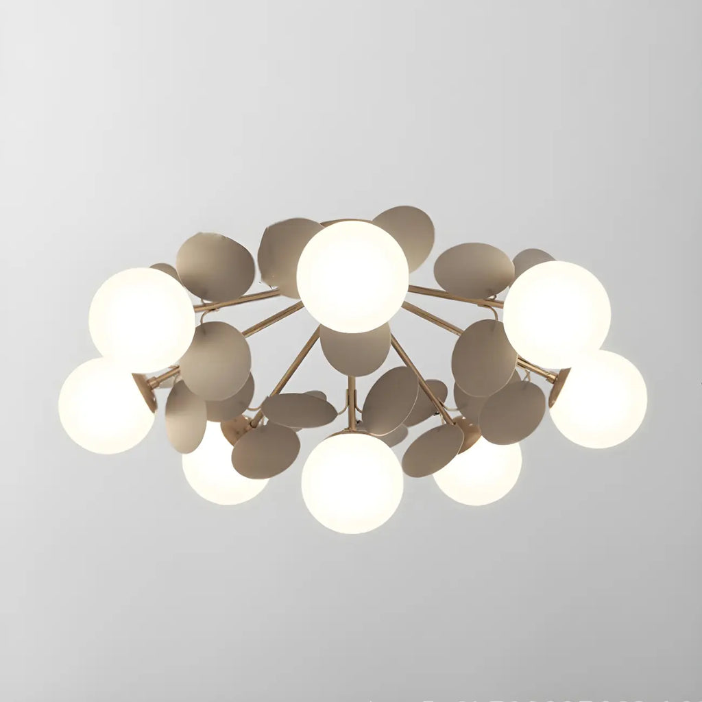 Plafonnier semi-encastré moderne en forme de boule de verre pour chambre à coucher