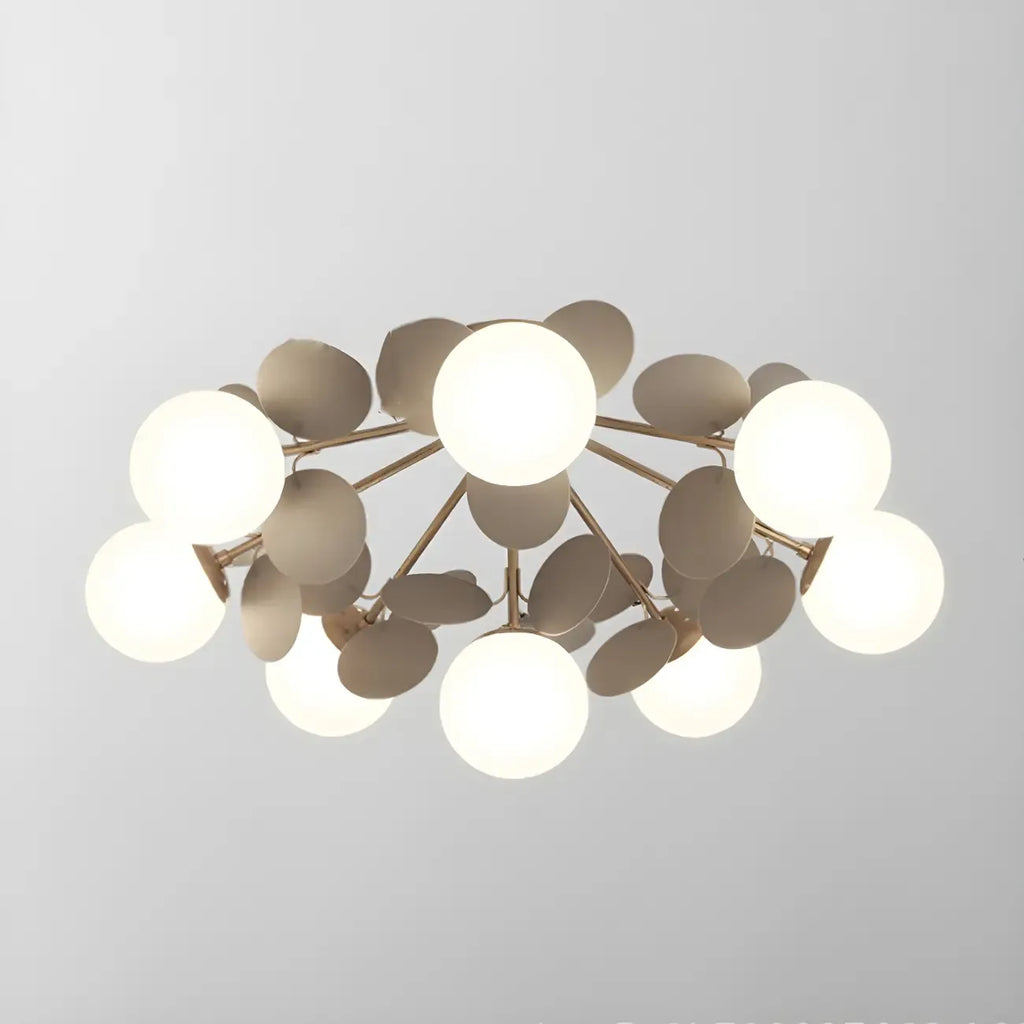 Plafonnier semi-encastré moderne en forme de boule de verre pour chambre à coucher