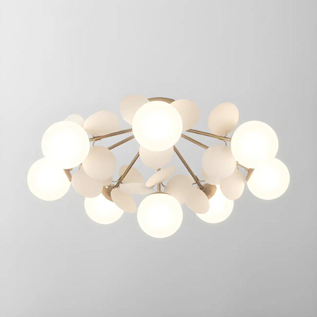 Plafonnier semi-encastré moderne en forme de boule de verre pour chambre à coucher