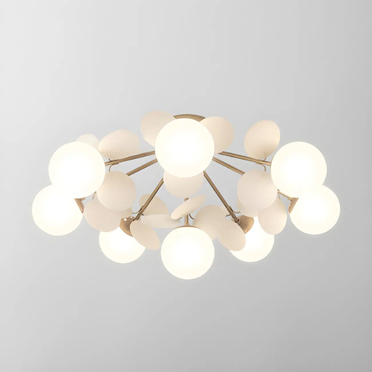 Plafonnier semi-encastré moderne en forme de boule de verre pour chambre à coucher
