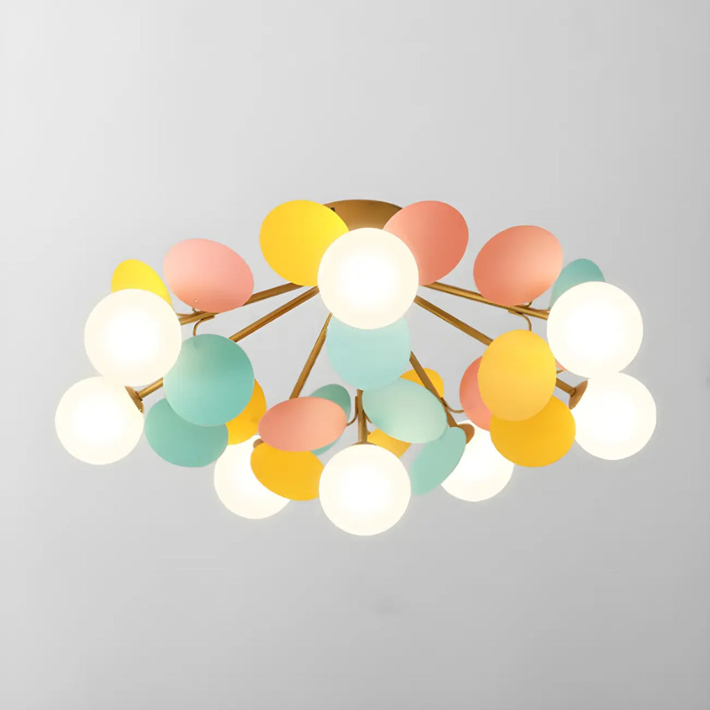 Plafonnier semi-encastré moderne en forme de boule de verre pour chambre à coucher