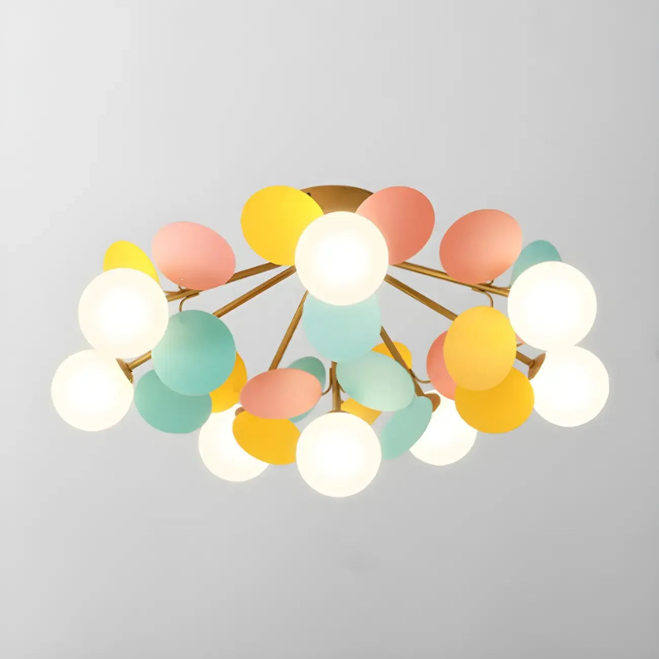 Plafonnier semi-encastré moderne en forme de boule de verre pour chambre à coucher