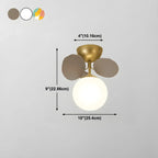 Plafonnier semi-encastré moderne en forme de boule de verre pour chambre à coucher