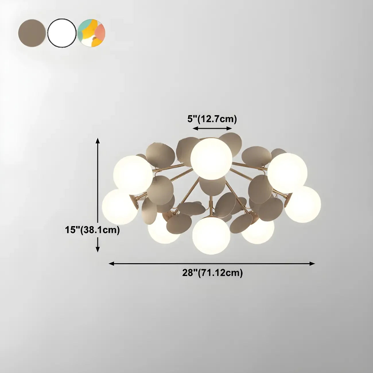 Plafonnier semi-encastré moderne en forme de boule de verre pour chambre à coucher