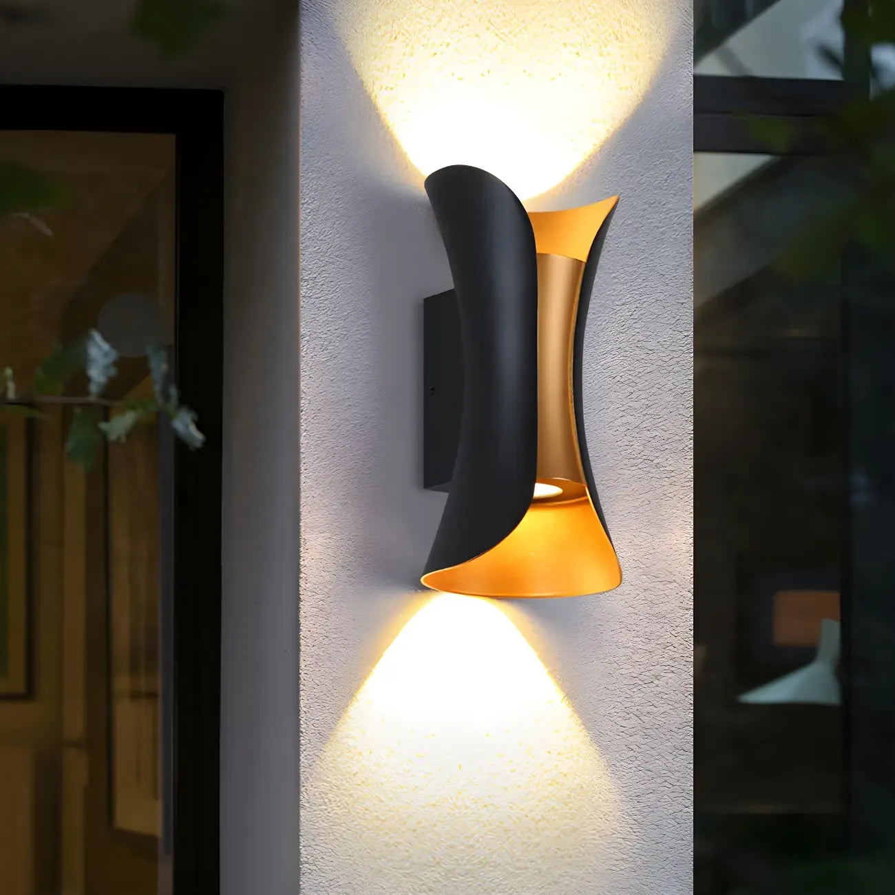 Applique murale extérieure moderne en métal LED en forme de sablier
