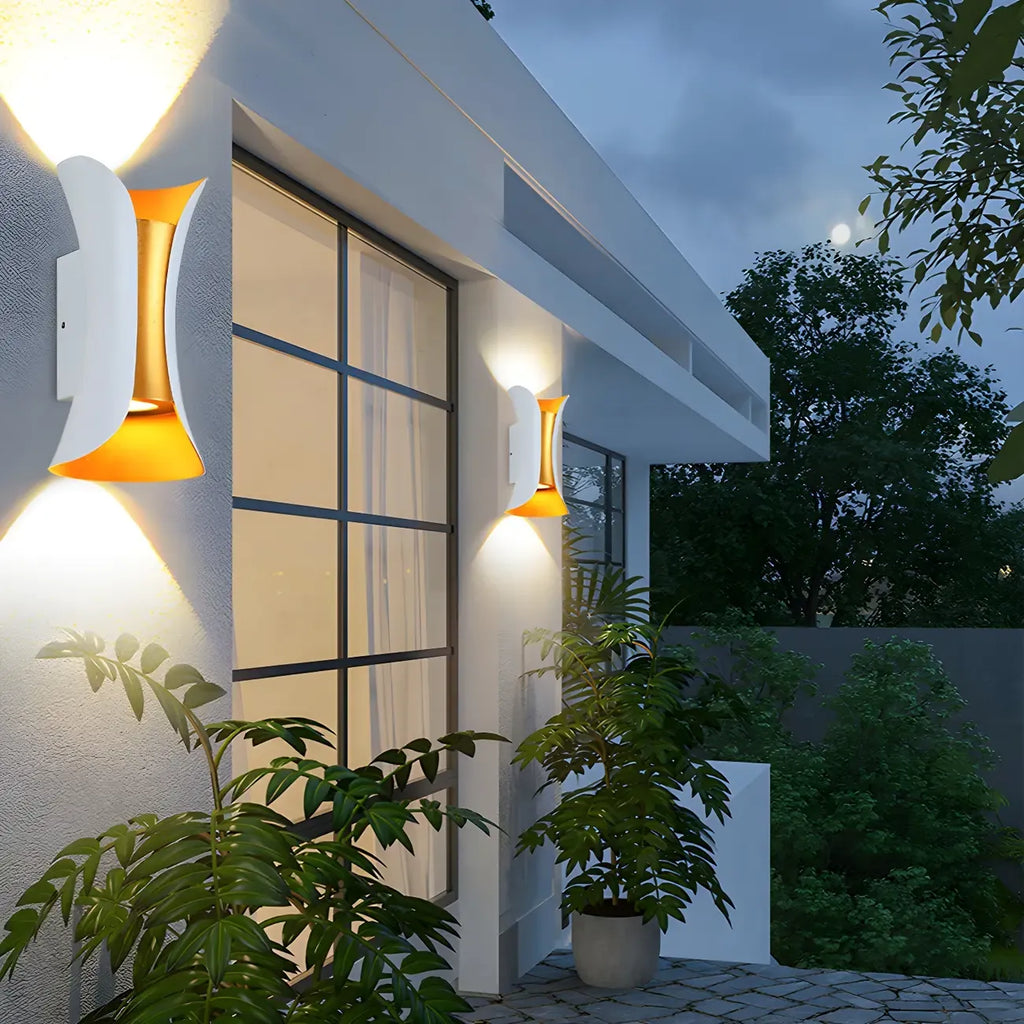 Applique murale extérieure moderne en métal LED en forme de sablier