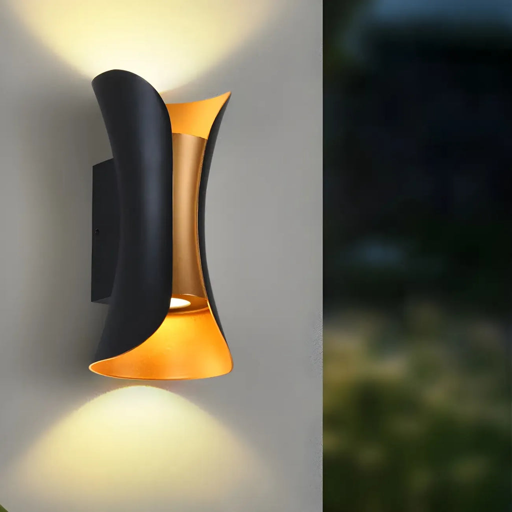 Applique murale extérieure moderne en métal LED en forme de sablier