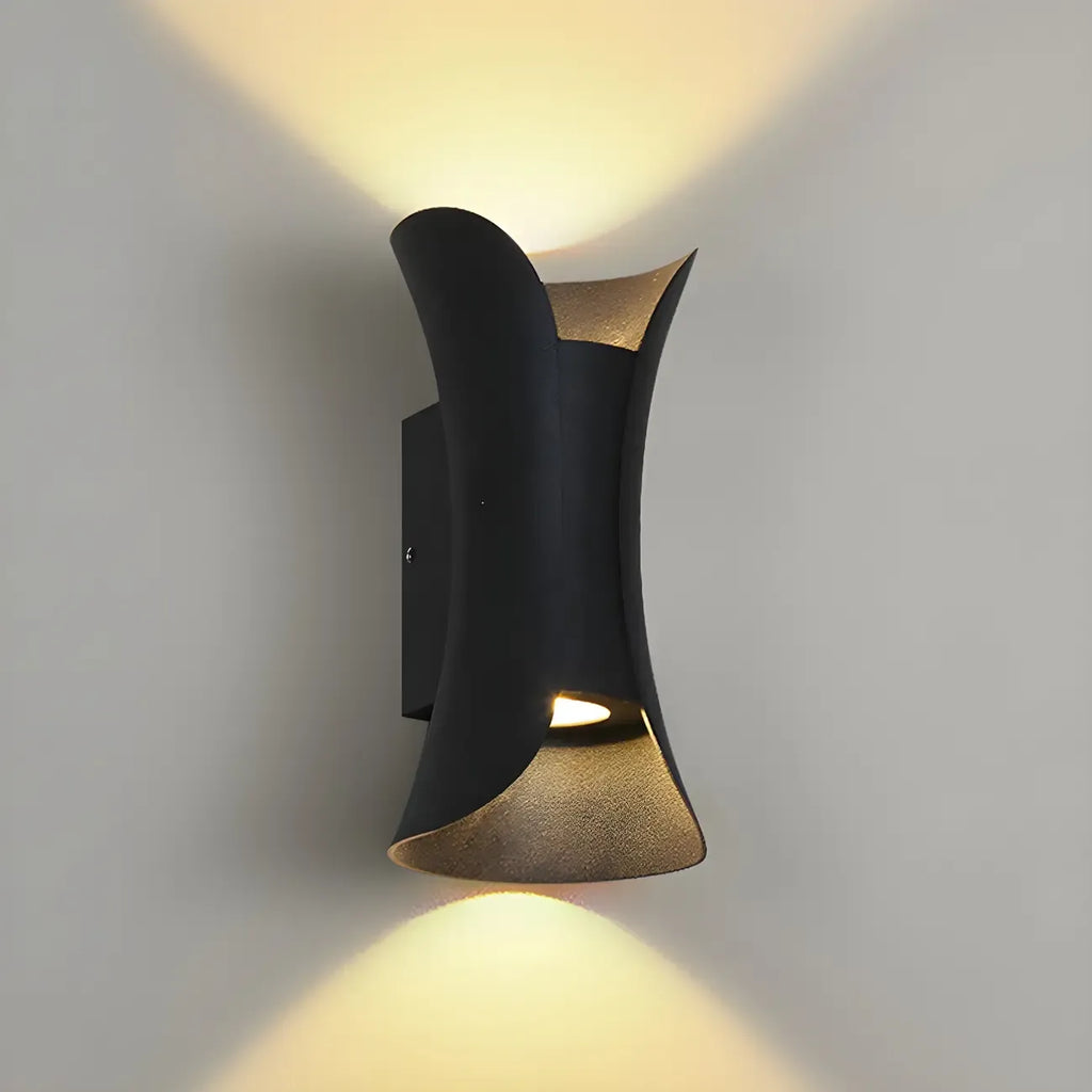 Applique murale extérieure moderne en métal LED en forme de sablier
