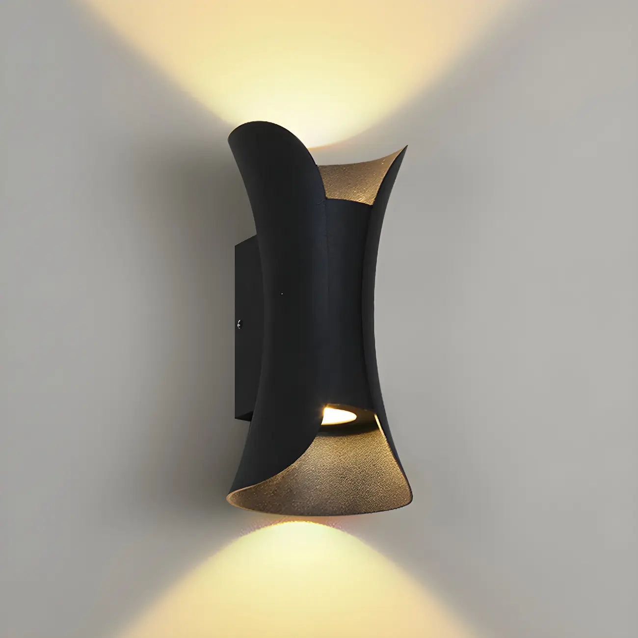Applique murale extérieure moderne en métal LED en forme de sablier