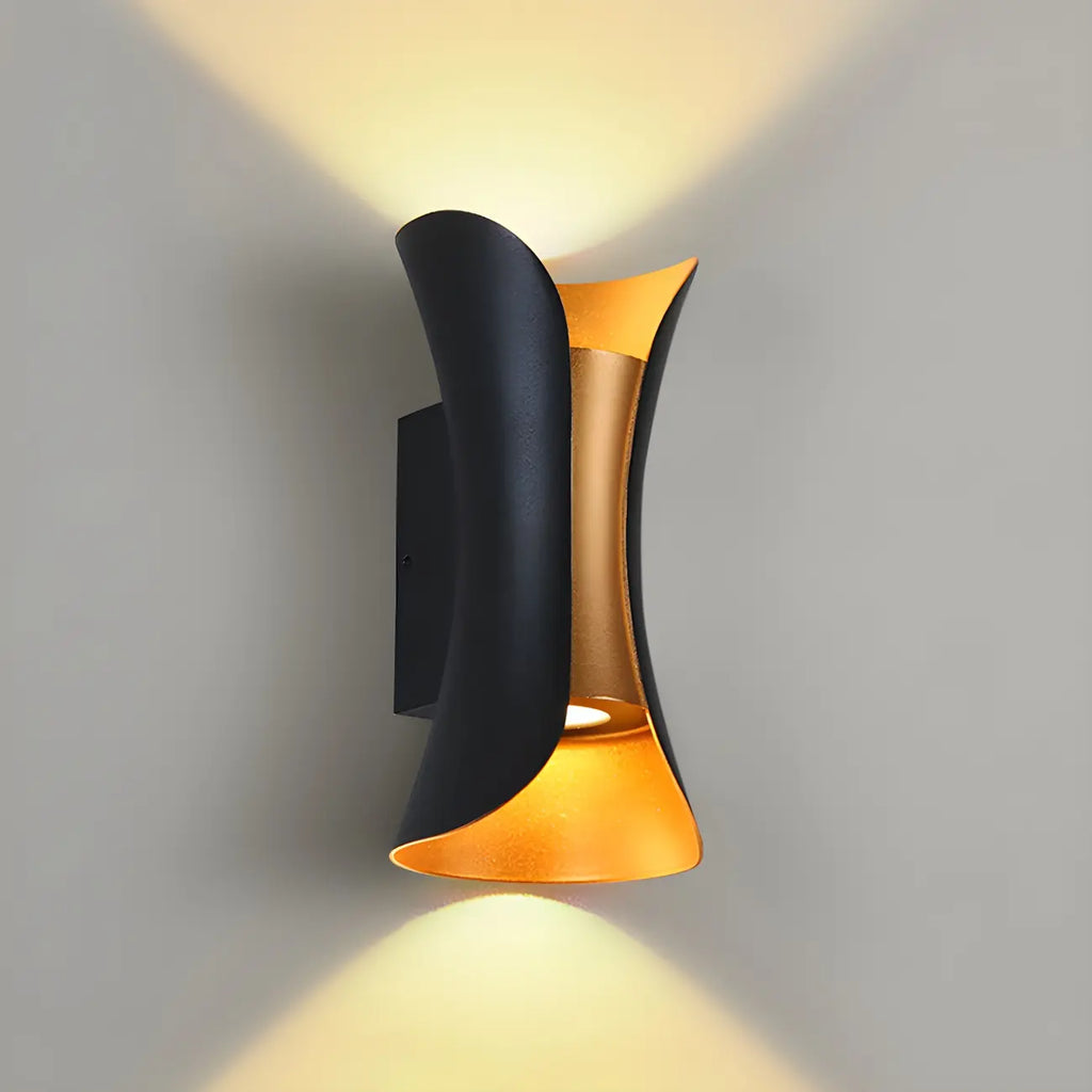 Applique murale extérieure moderne en métal LED en forme de sablier