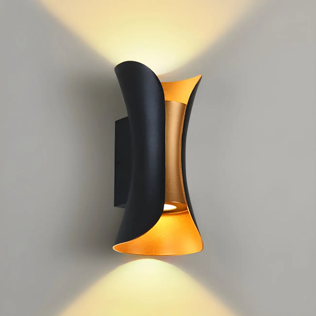 Applique murale extérieure moderne en métal LED en forme de sablier