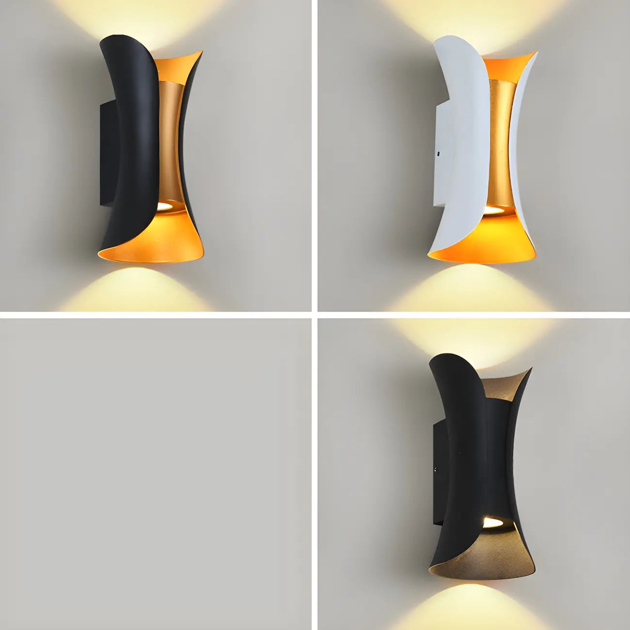 Applique murale extérieure moderne en métal LED en forme de sablier