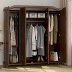 Armoire-penderie Kyle 4 portes de Palace Imports, 100 % bois massif, avec portes en bois massif ou miroir