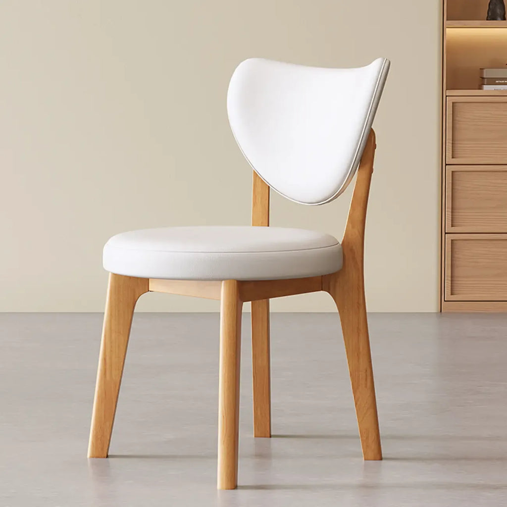 Chaise de salle à manger moderne sans accoudoirs à oreilles en similicuir