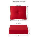 Ensemble de 2 coussins d'extérieur Sunbrella Premium pour siège profond