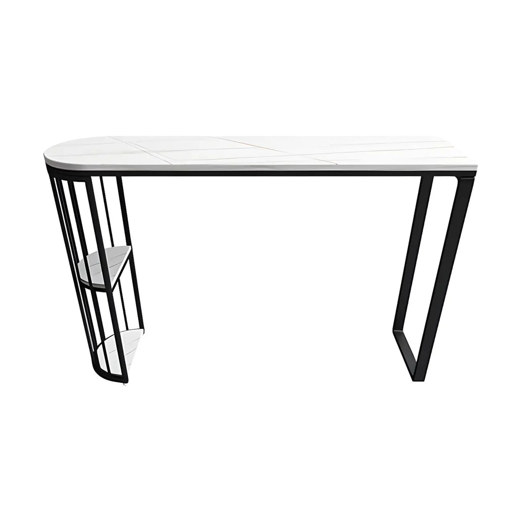 Table de bar moderne en faux marbre avec structure en métal pour la cuisine