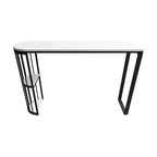 Table de bar moderne en faux marbre avec structure en métal pour la cuisine