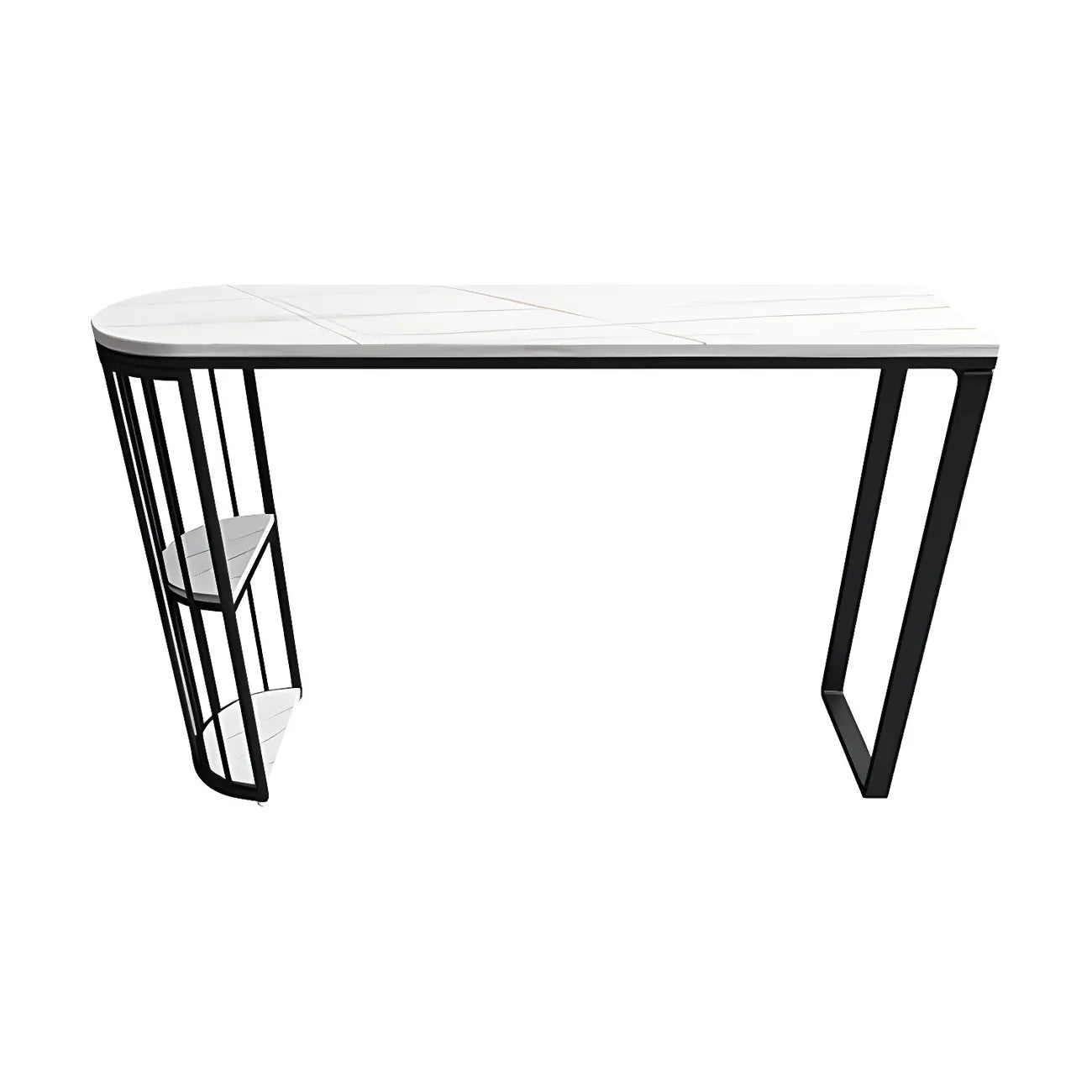 Table de bar moderne en faux marbre avec structure en métal pour la cuisine