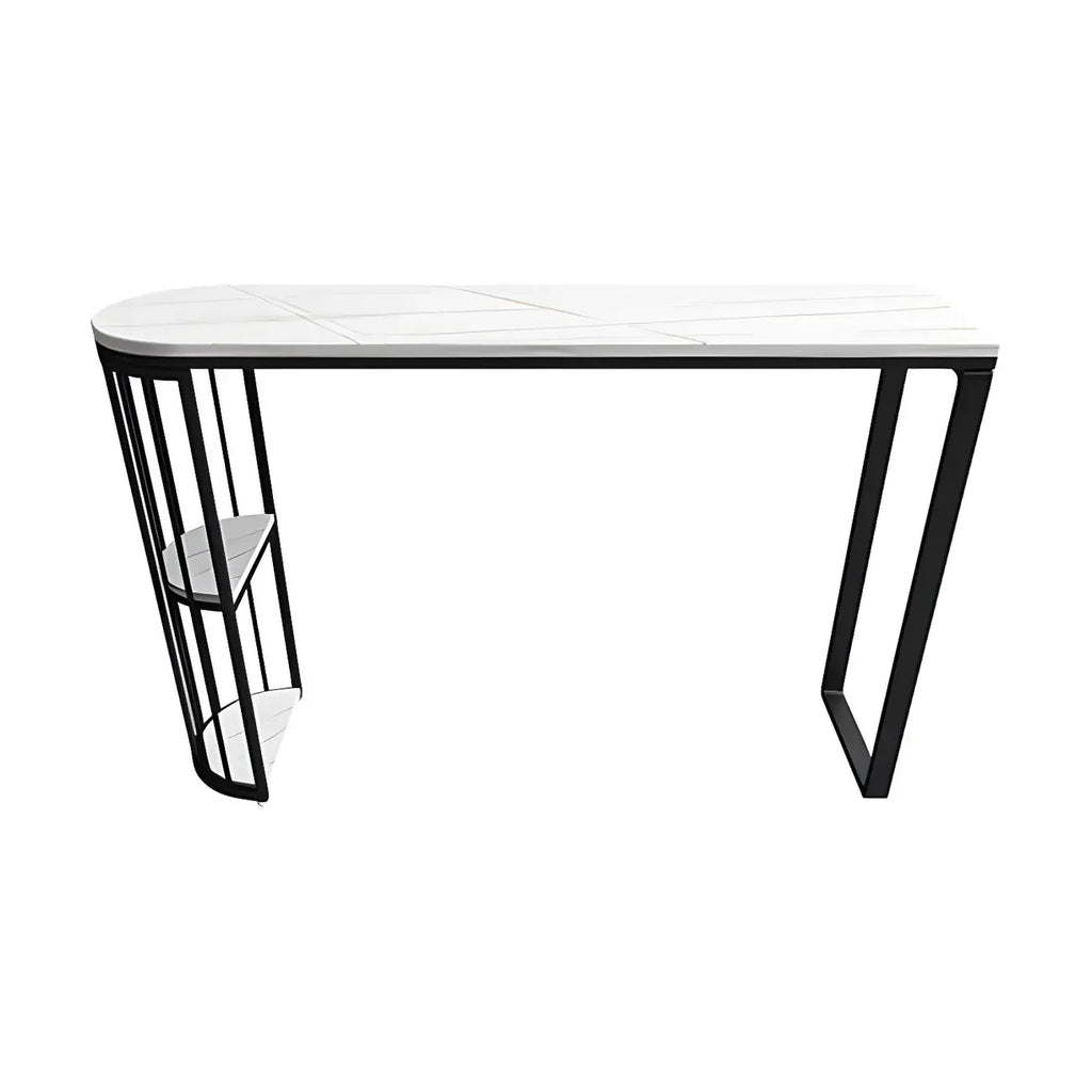 Table de bar moderne en faux marbre avec structure en métal pour la cuisine