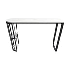 Table de bar moderne en faux marbre avec structure en métal pour la cuisine