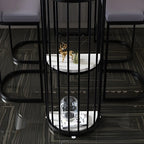 Table de bar moderne en faux marbre avec structure en métal pour la cuisine