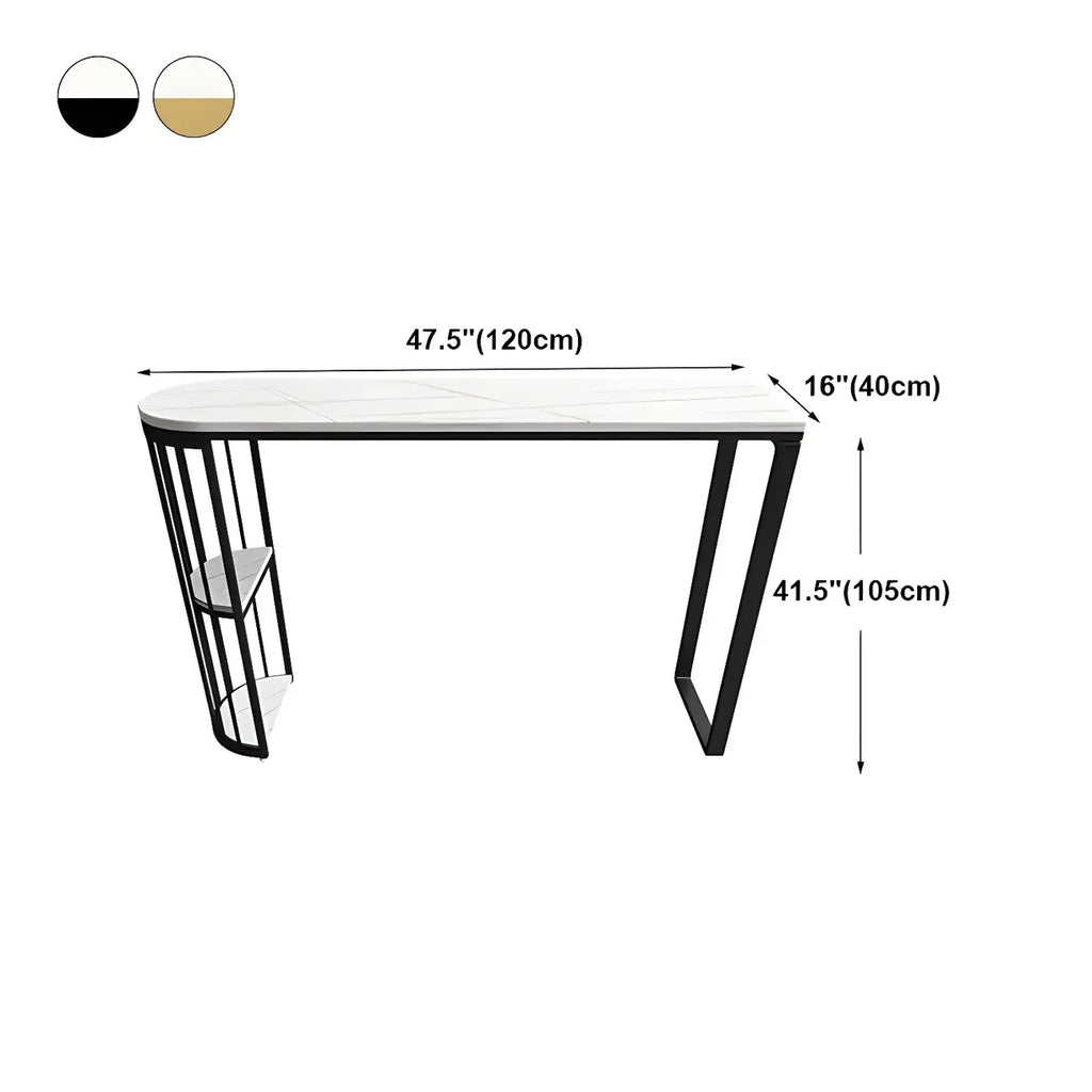 Table de bar moderne en faux marbre avec structure en métal pour la cuisine