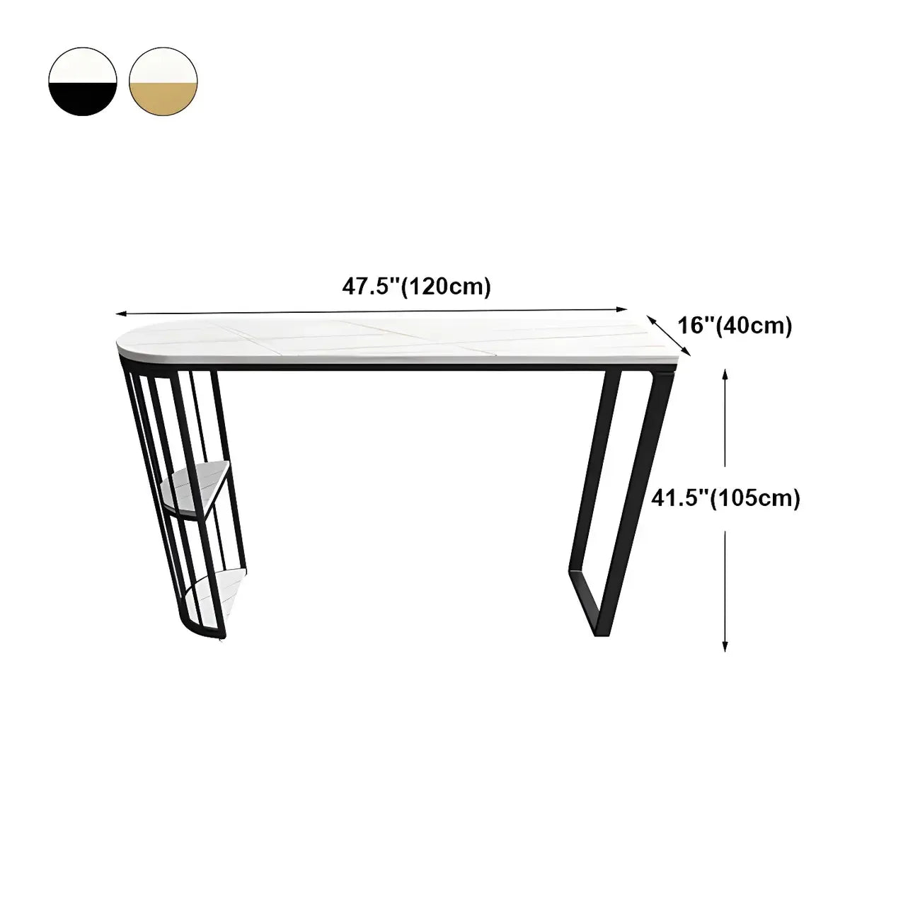 Table de bar moderne en faux marbre avec structure en métal pour la cuisine