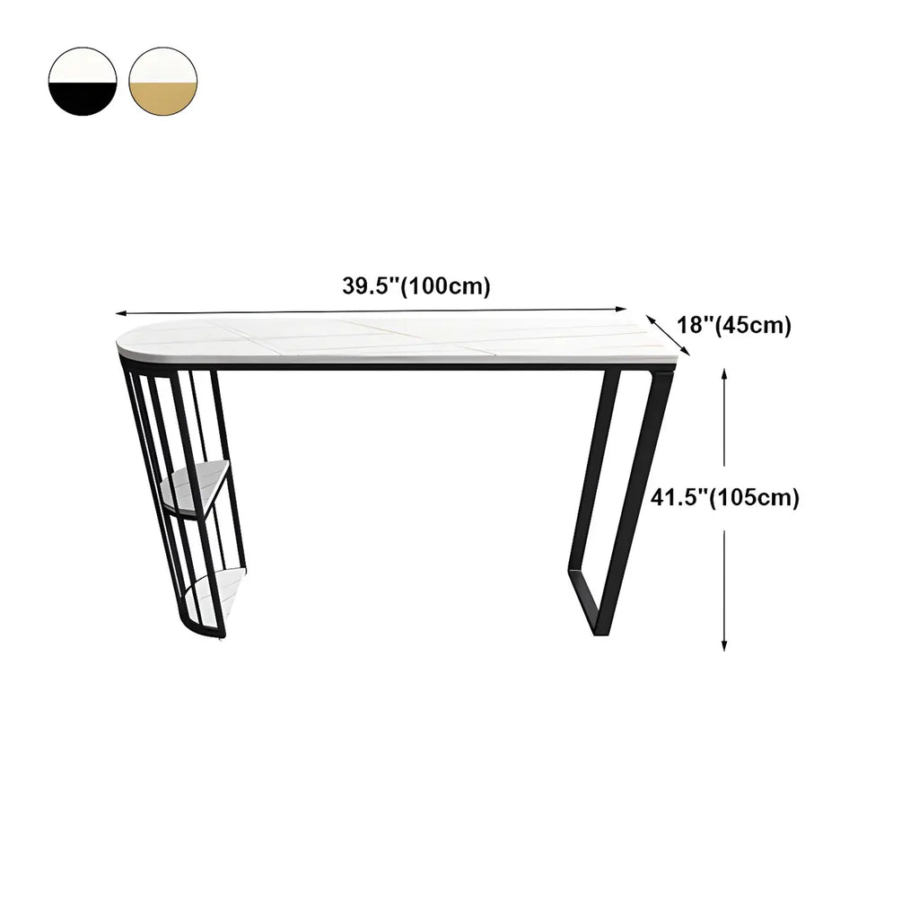 Table de bar moderne en faux marbre avec structure en métal pour la cuisine