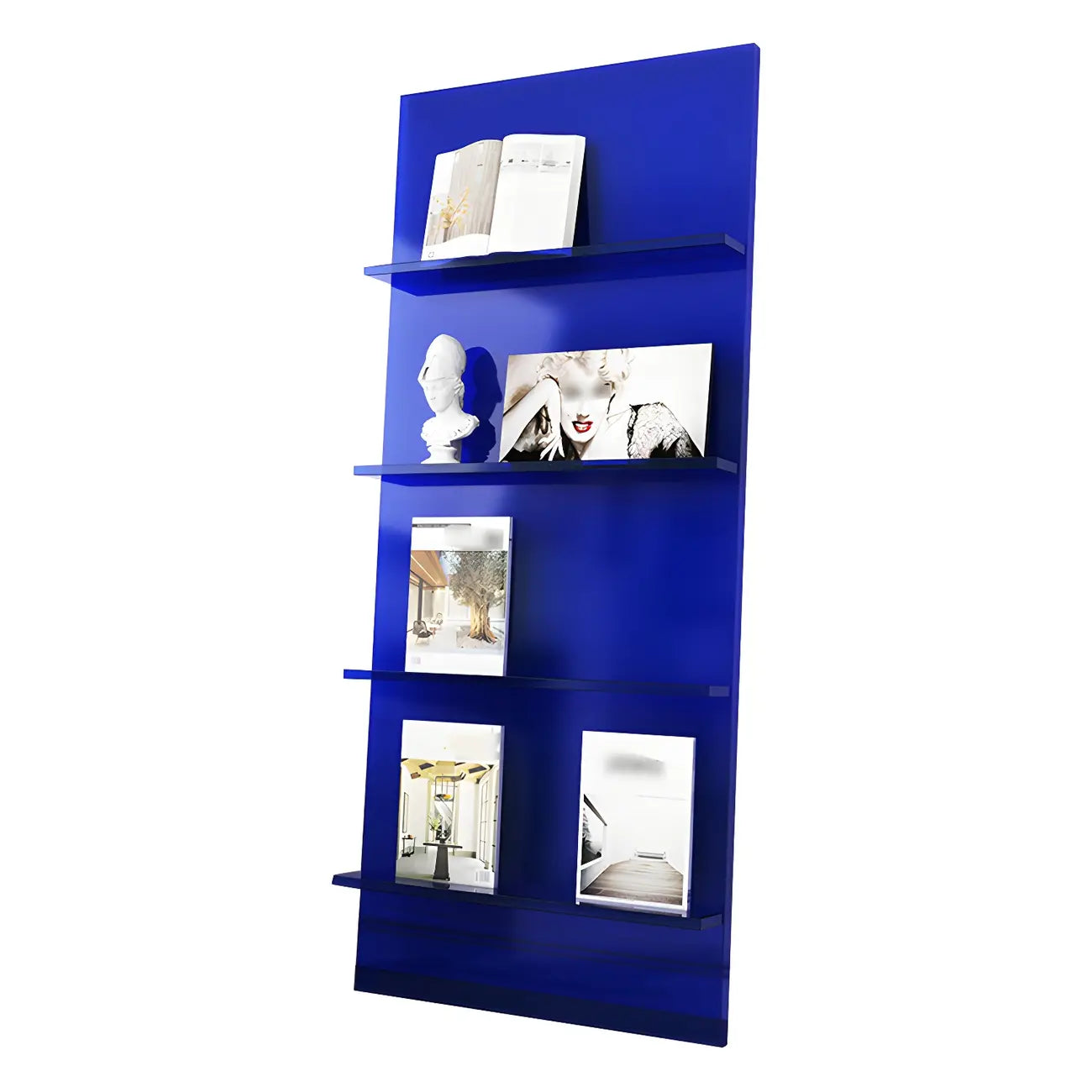 Bibliothèque verticale moderne en acrylique pour salon