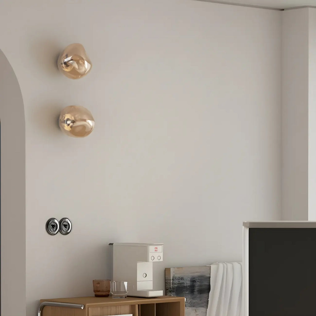 Applique murale LED en verre miroir Art Déco en forme de rocher