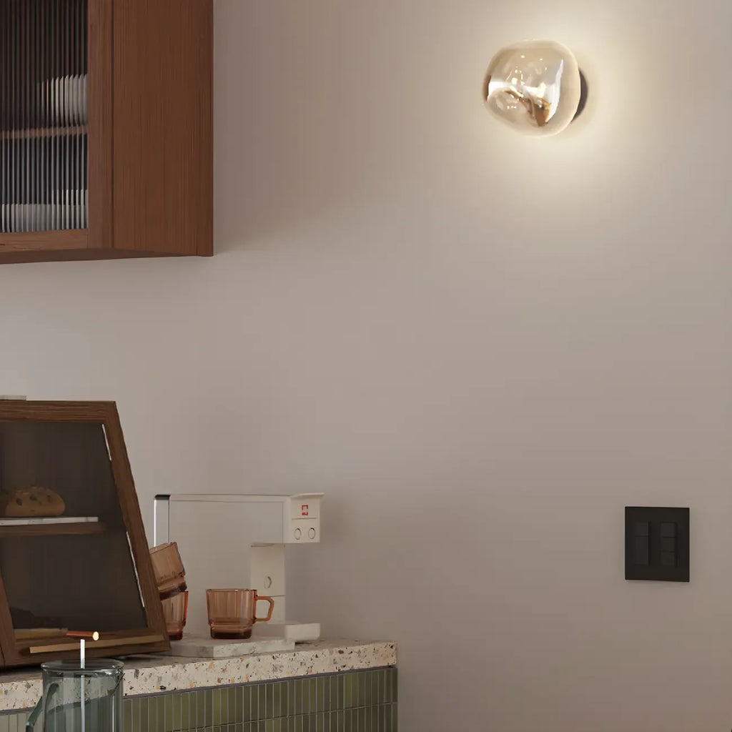 Applique murale LED en verre miroir Art Déco en forme de rocher
