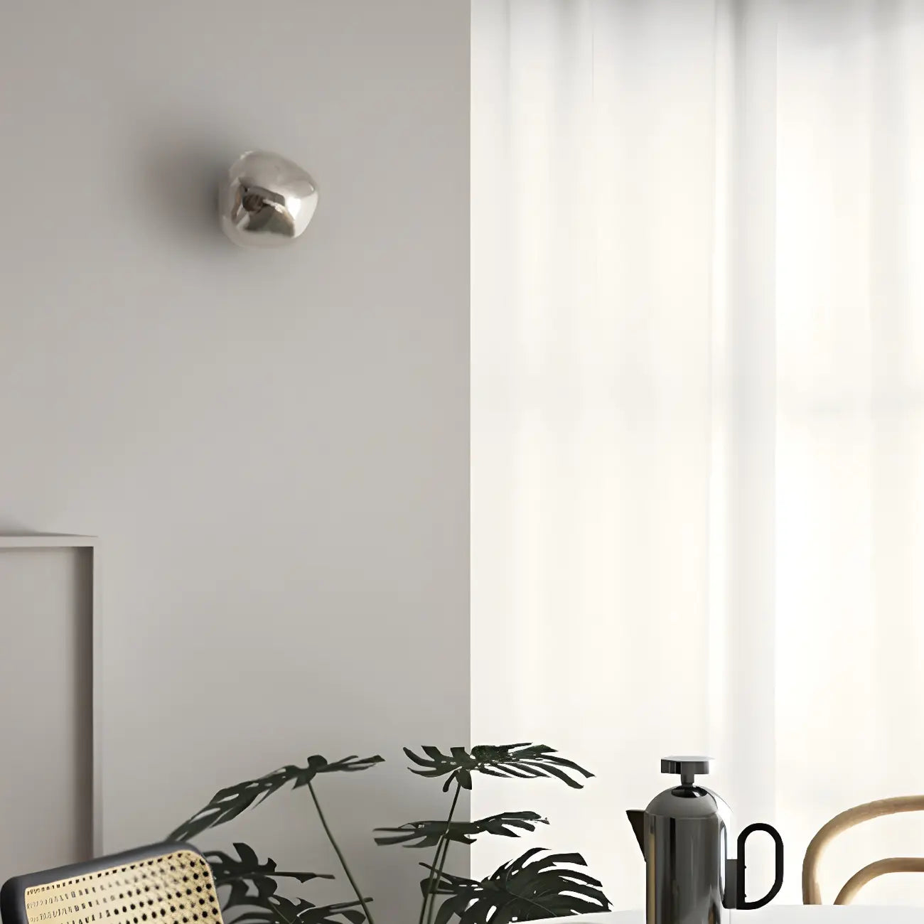 Applique murale LED en verre miroir Art Déco en forme de rocher