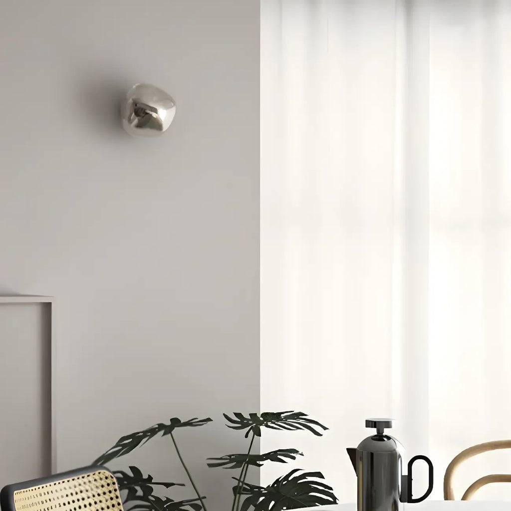 Applique murale LED en verre miroir Art Déco en forme de rocher