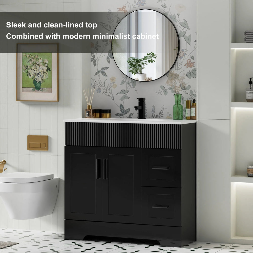 Ensemble meuble-lavabo Wavy Line 30/36/48 avec lavabo et robinet