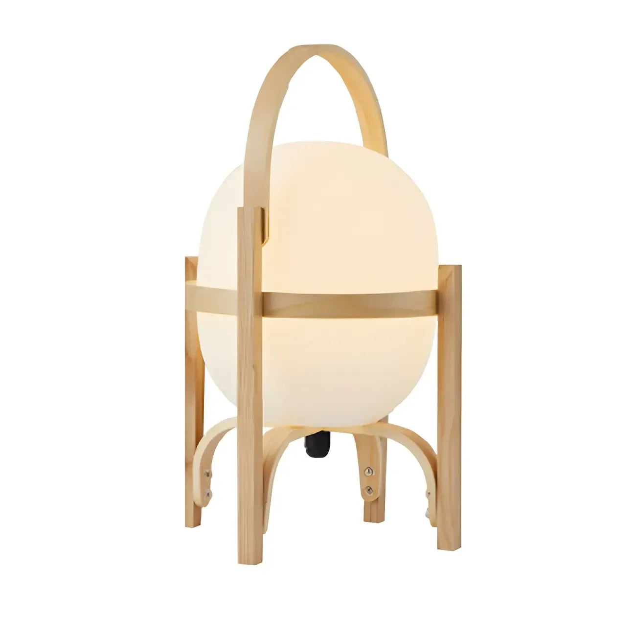 Lampe de table LED géométrique à brancher avec cadre en bois pour chambre