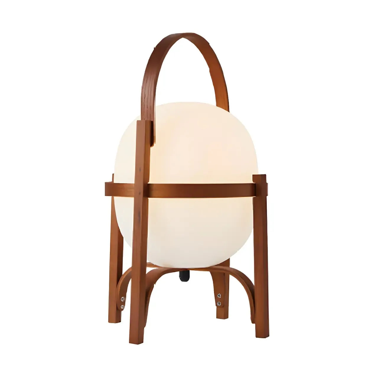 Lampe de table LED géométrique à brancher avec cadre en bois pour chambre